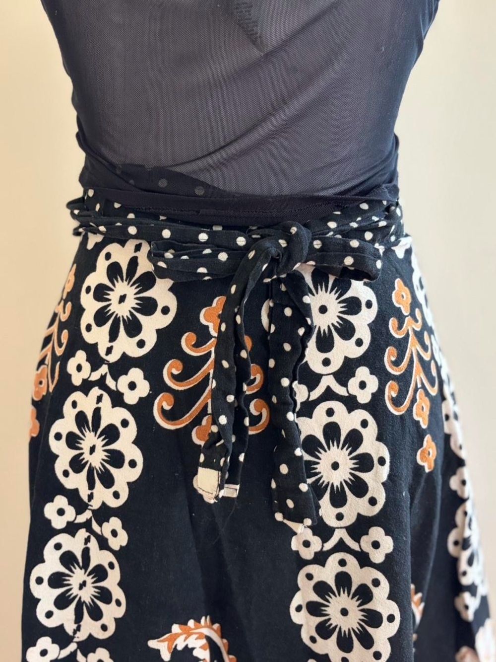 Vintage boho fairy paisley floral black skirt prairie cottagecore hippie S-M-L - Picture 8 of 10